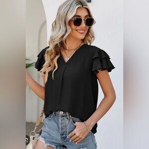 Worthington PL blouse pleated front